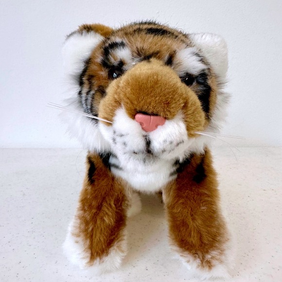 SOS Save our Space Tiger Plush Stuffed‎ Animal Toy Striped Faux Fur Accent Decor - Picture 1 of 8